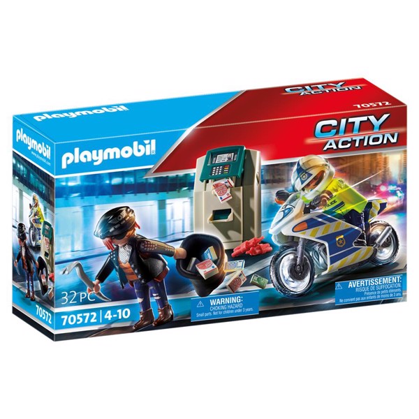 Playmobil City Action Politimotorcykel: Forfølgelse af pengerøveren – PL70572 – PLAYMOBIL City Action