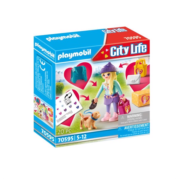 Playmobil City Life Mode Pige med hund  – PL70595 – PLAYMOBIL City Life