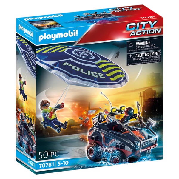 Playmobil City Action Politi-faldskærm: Jagt efter amfibiekøretøj – PL70781 – PLAYMOBIL City Action