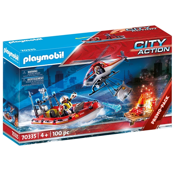 Playmobil City Action Brandberedskab med helikopter og båd – PL70335 – PLAYMOBIL City Action