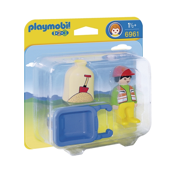Playmobil 123 Bygningsarbejder med trillebør – PL6961 – PLAYMOBIL 1.2.3