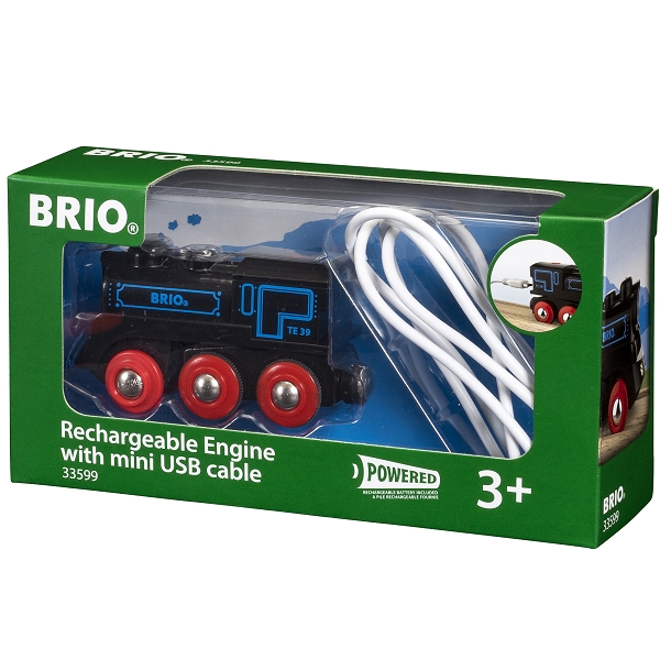 Brio Genopladeligt lokomotiv, m/mini USB kabel – 33599 – BRIO