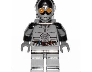 LEGO Star Wars TC-14 Protocol Droid – Chrome Silver with Blue, Red and White Wires Pattern
