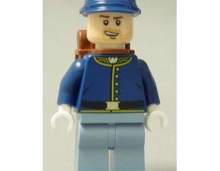 LEGO Lone Ranger Cavalry Soldier, rygsæk, brune øjenbryn, skævt smil, skæg – LEGOÂ® Lone RangerÂ®