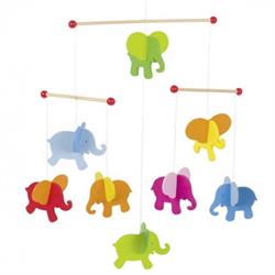 Baby uro i træ med farverige elefanter