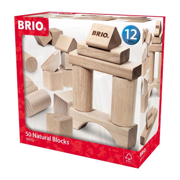 Brio Byggeklodser, natur, 50 stk. – 30113 – BRIO