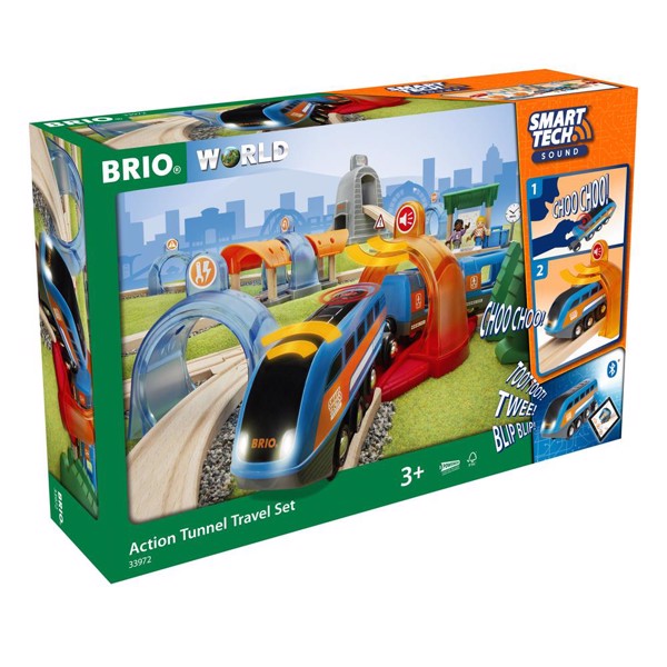 Brio Smart Tech Smart Tech Sound Togbane Action Tunnel Rejsesæt  – BRIO