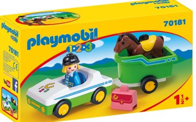 Playmobil 123 Bil med hestetrailer – PL70181 – PLAYMOBIL 1.2.3