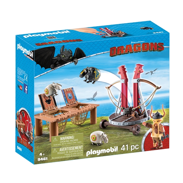 Playmobil Dragons Gorbert Knaldræb med fåreslynge – 9461 – PLAYMOBIL Dragons